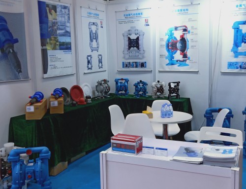 AODD Pumps trade show booth with air operated double diaphragm pumps