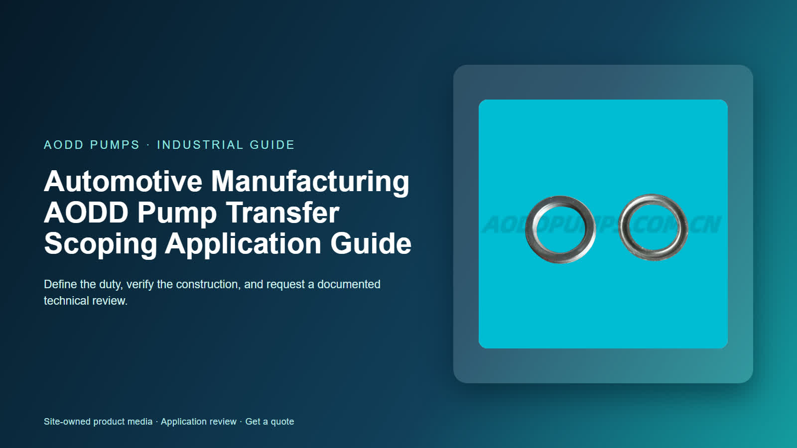 Automotive Manufacturing AODD Pump Transfer Scoping Application Guide