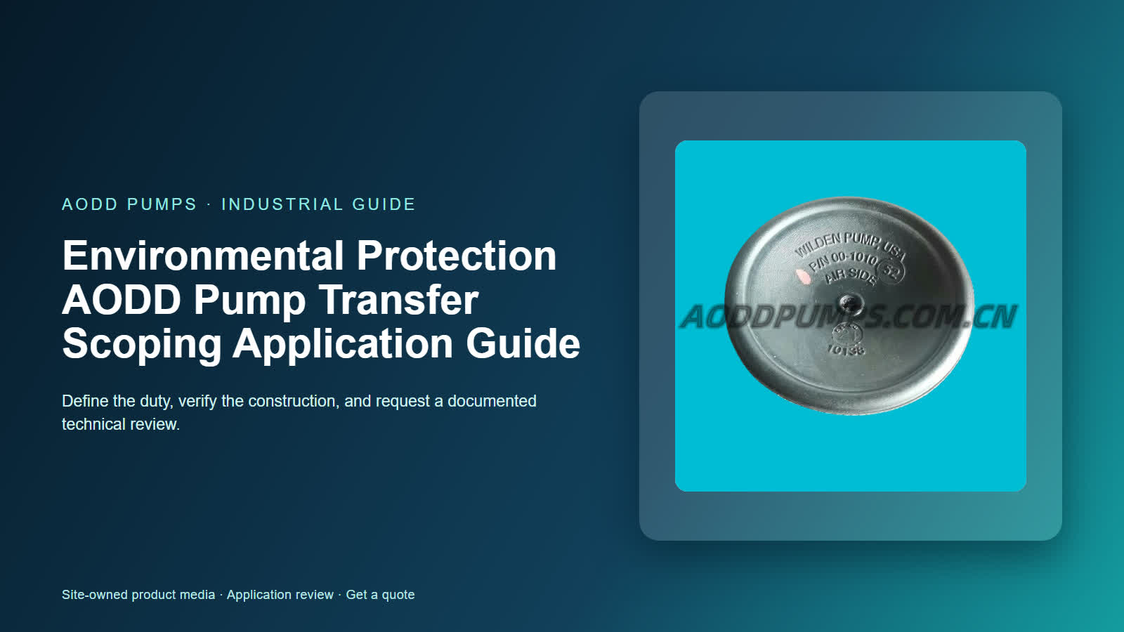 Environmental Protection AODD Pump Transfer Scoping Application Guide