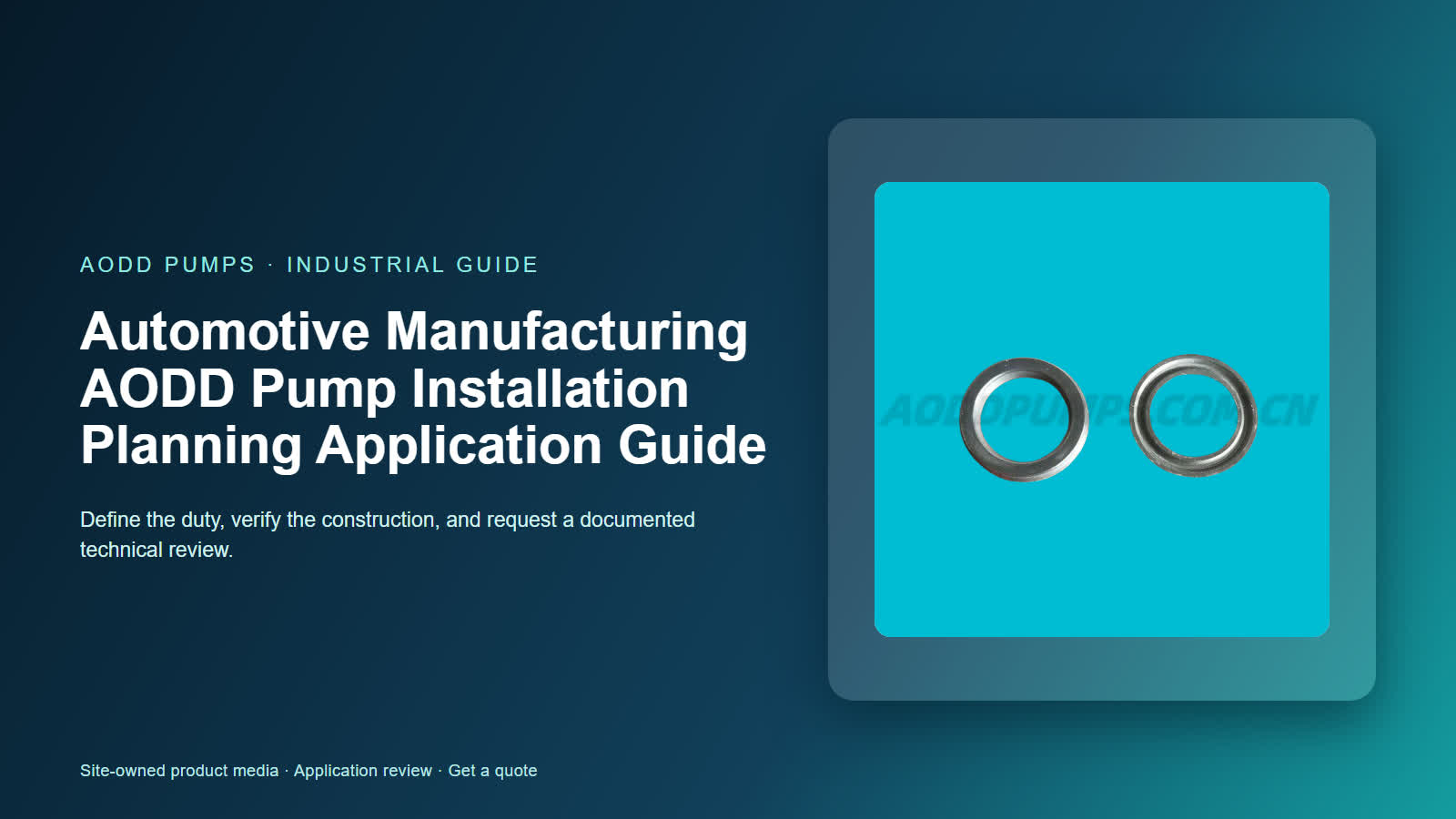 Automotive Manufacturing AODD Pump Installation Planning Application Guide