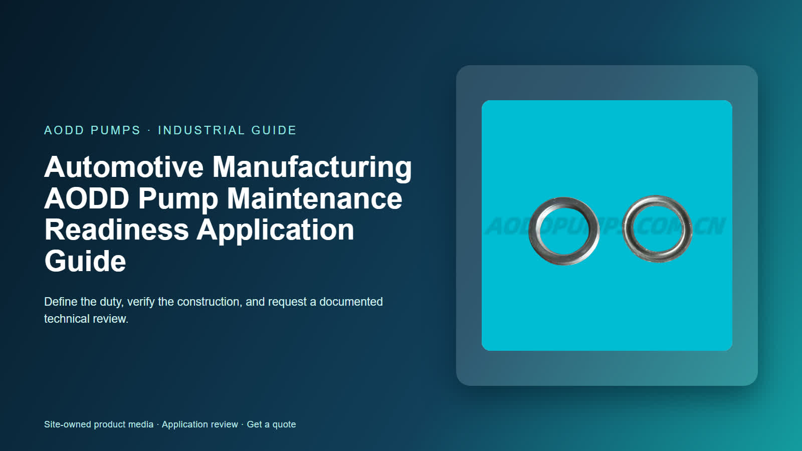 Automotive Manufacturing AODD Pump Maintenance Readiness Application Guide