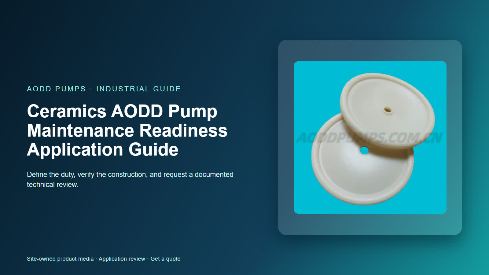 Ceramics AODD Pump Maintenance Readiness Application Guide