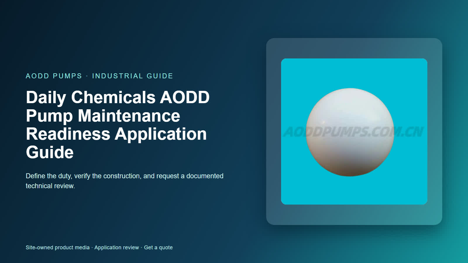 Daily Chemicals AODD Pump Maintenance Readiness Application Guide
