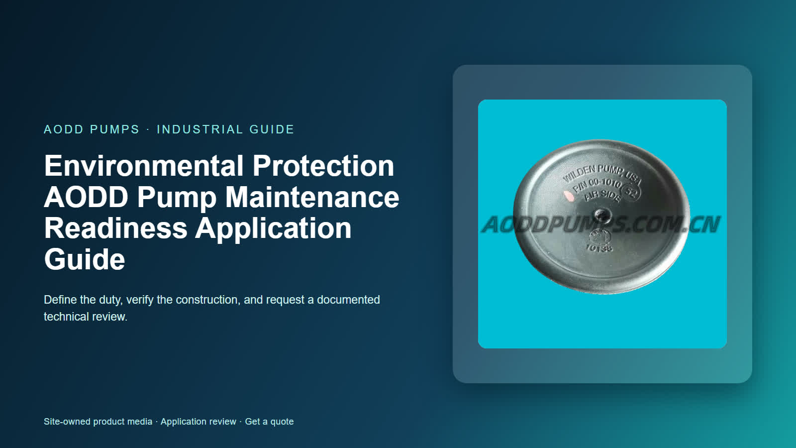 Environmental Protection AODD Pump Maintenance Readiness Application Guide