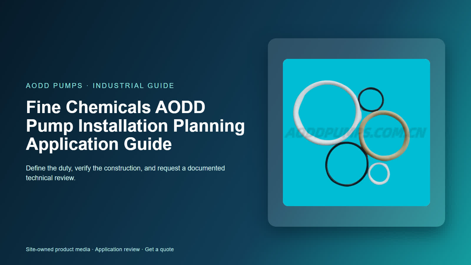 Fine Chemicals AODD Pump Installation Planning Application Guide