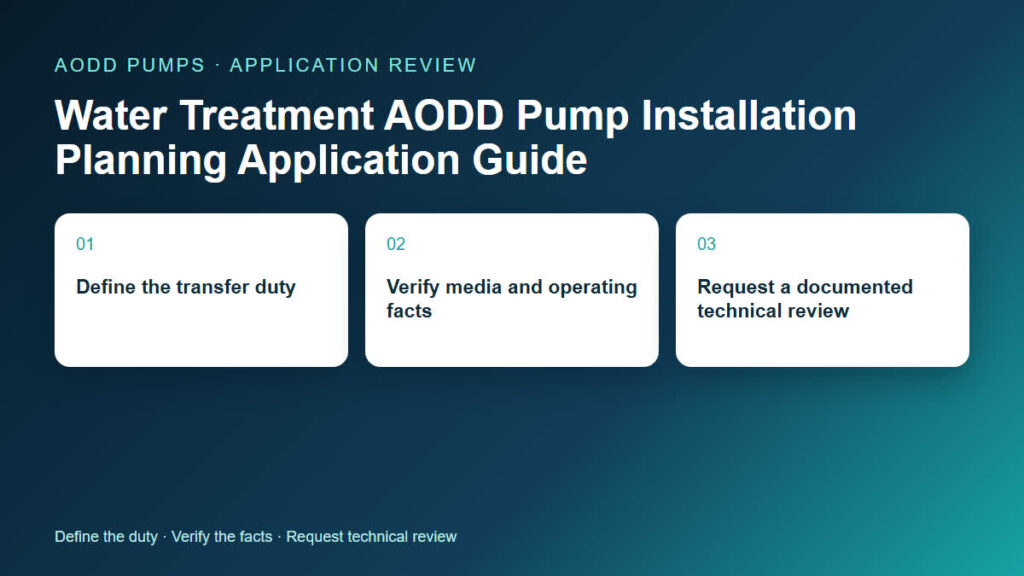 Water Treatment AODD Pump Installation Planning Application Guide