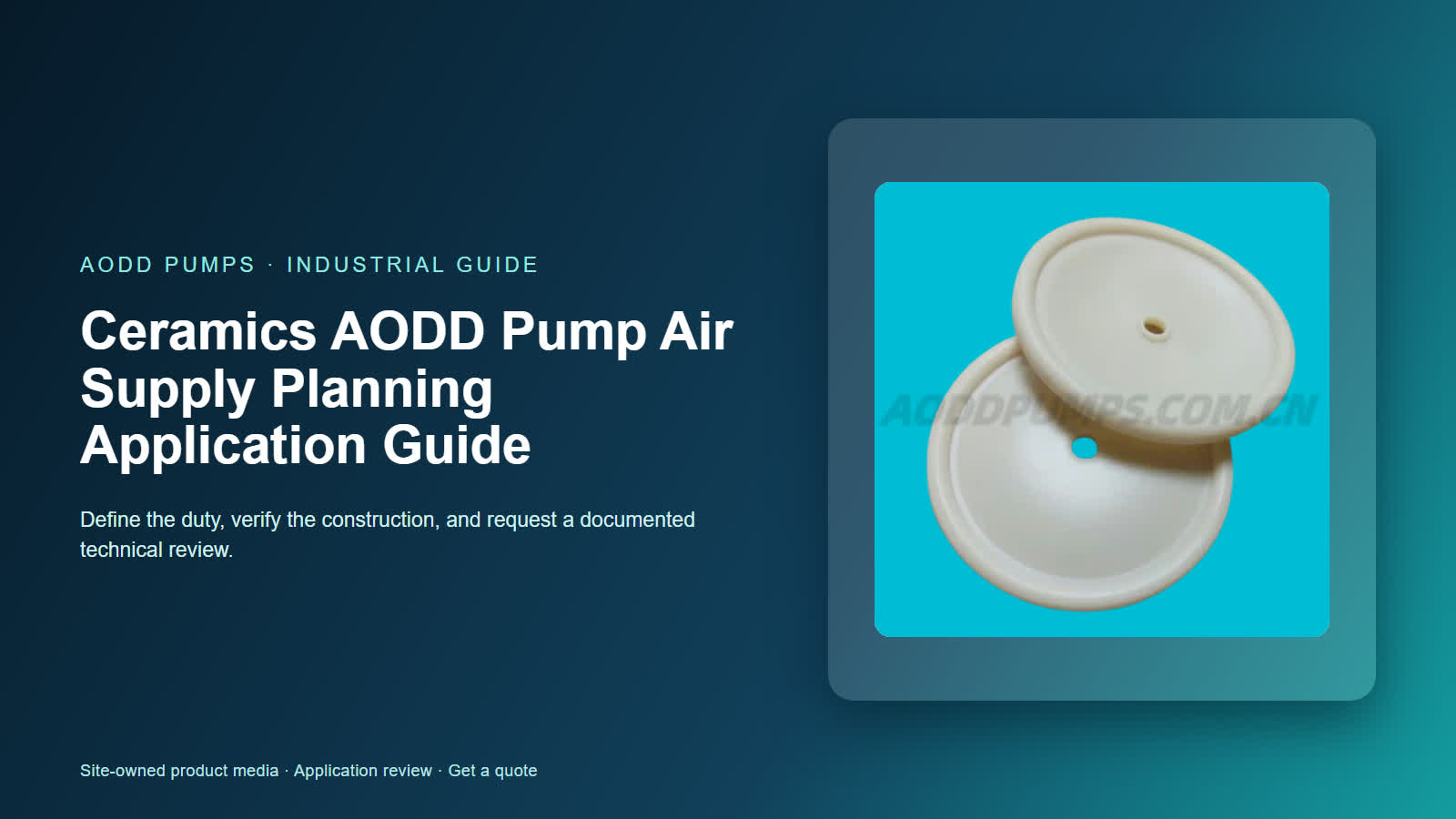 Ceramics AODD Pump Air Supply Planning Application Guide