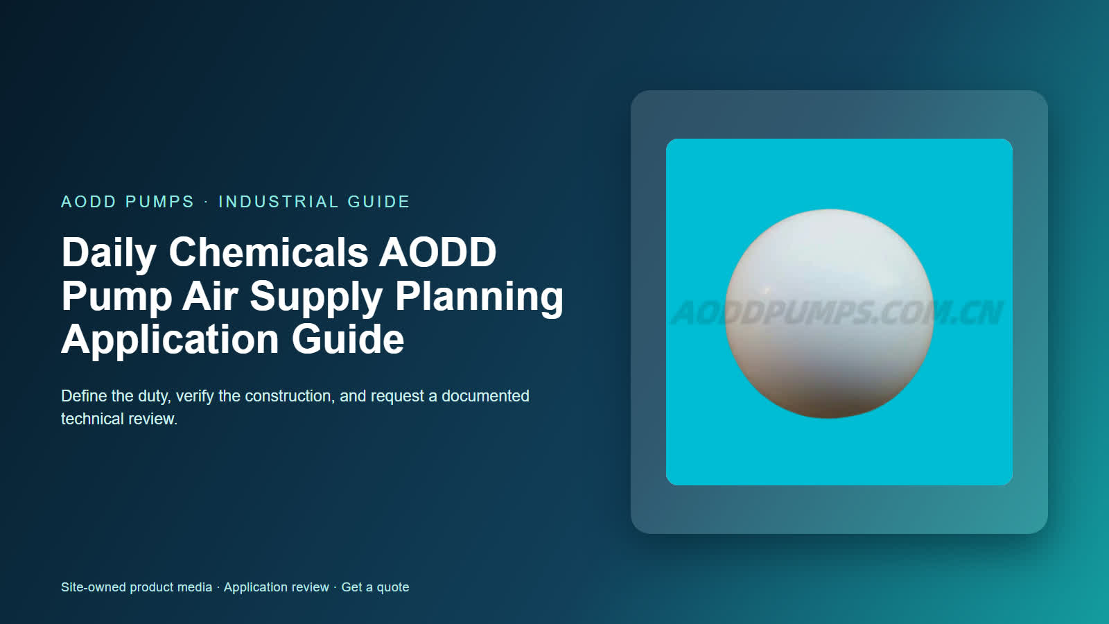 Daily Chemicals AODD Pump Air Supply Planning Application Guide