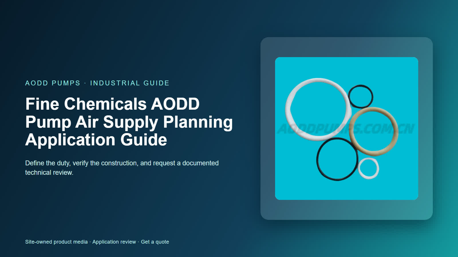 Fine Chemicals AODD Pump Air Supply Planning Application Guide